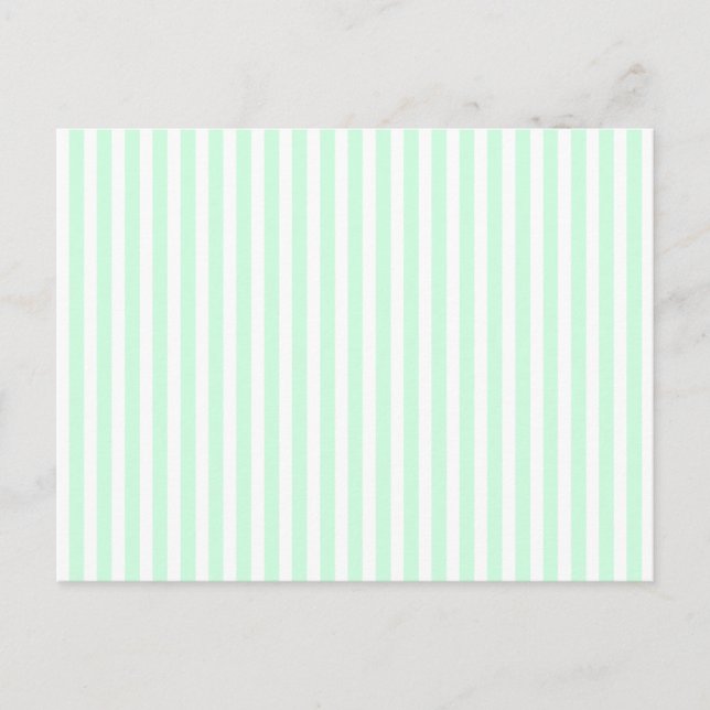 Summer Mint Pale Green Mint & White Stripe Postcard (Front)