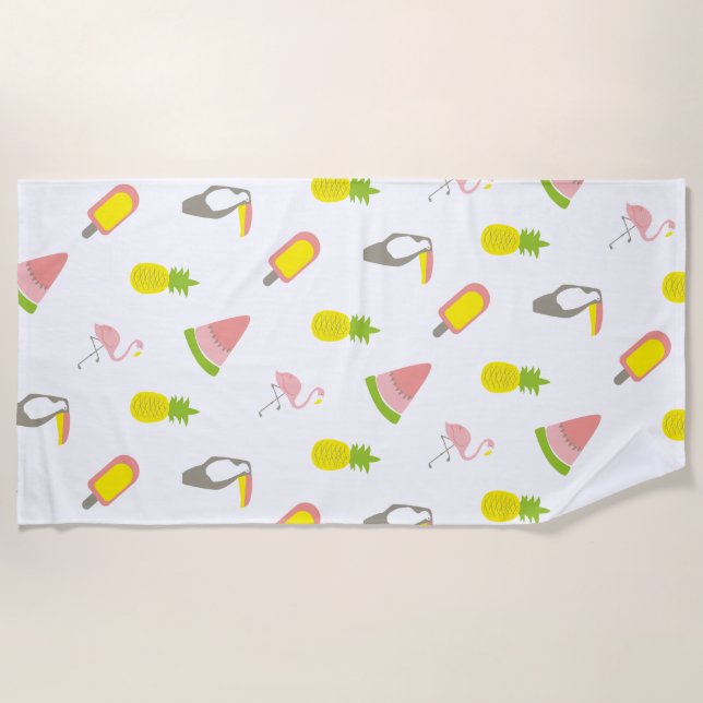 Summer mix pattern beach towel (Front)