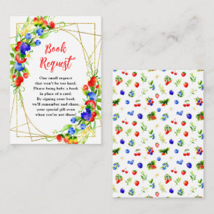 Summer Mixed Berries Baby Shower Book Request Enclosure Card
