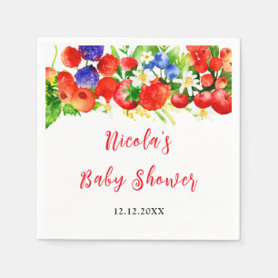 Summer Mixed Berries Baby Shower Napkin