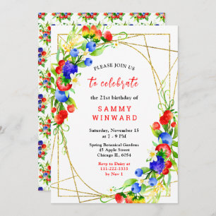 Summer Mixed Berries Birthday Invitation