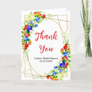 Summer Mixed Berries Bridal Shower Thank You Card