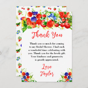Summer Mixed Berries Bridal Shower Thank You Card