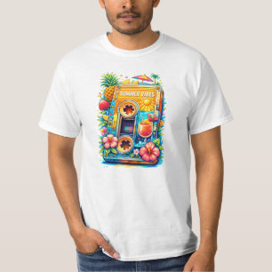 Summer Mixtape Cassette with Tropical Elements T-Shirt