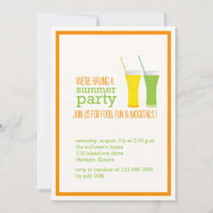 Summer Mocktails and Juices Party Invitation
