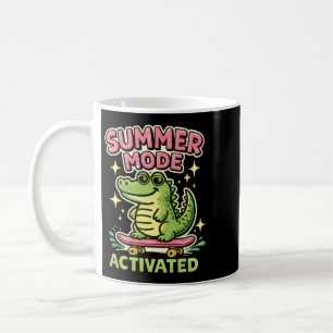 Summer Mode Activated Cute Alligator Art Coffee Mug