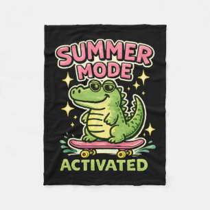 Summer Mode Activated Cute Alligator Art Fleece Blanket