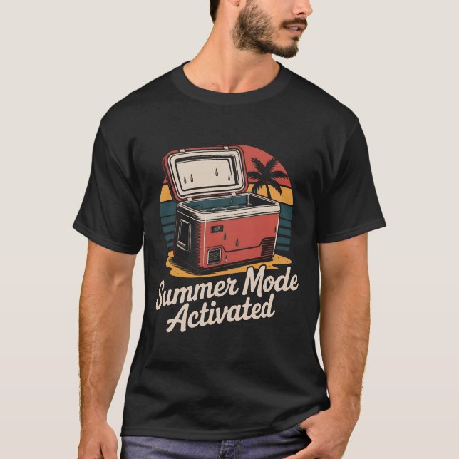 Summer Mode Activated Funny Retro Vacation T-Shirt (Front)