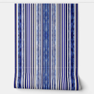 Summer Modern Navy Blue Boat Stripes Collection Wallpaper