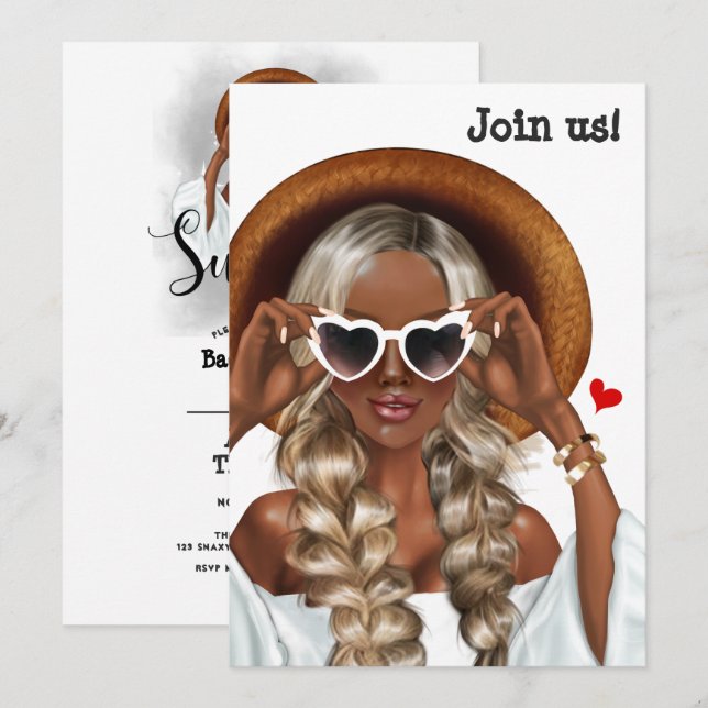 Summer Mood Blonde Bachelorette Invitation (Front/Back)