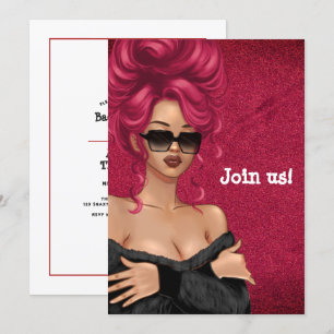 Summer Mood Fashion Red Haired Bachelorette Invitation