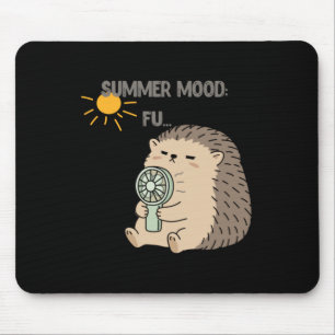 Summer Mood_ Fu _ Overheated Hedgehog Mouse Pad