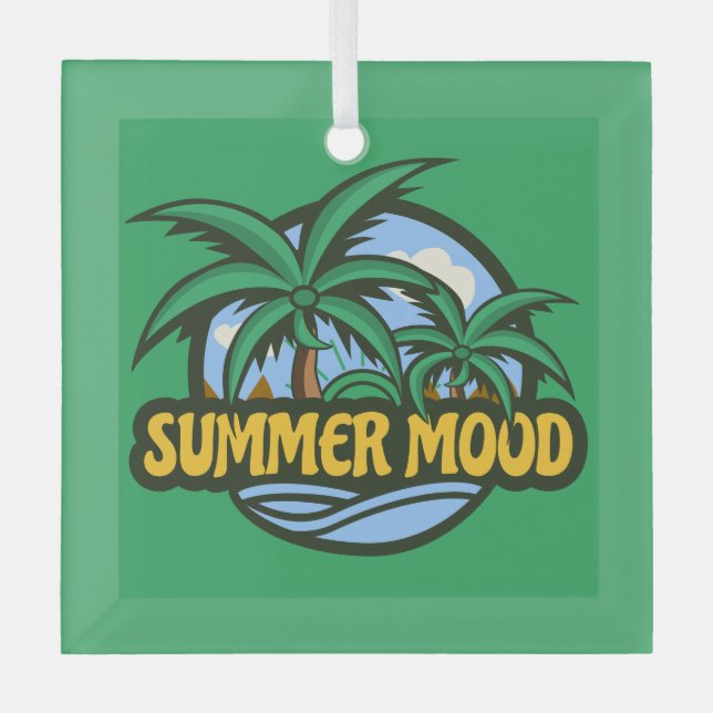 Summer Mood Glass Tree Decoration (Front)