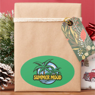 Summer Mood Oval Sticker