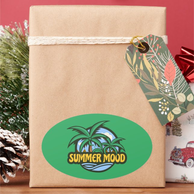 Summer Mood Oval Sticker (Holiday)