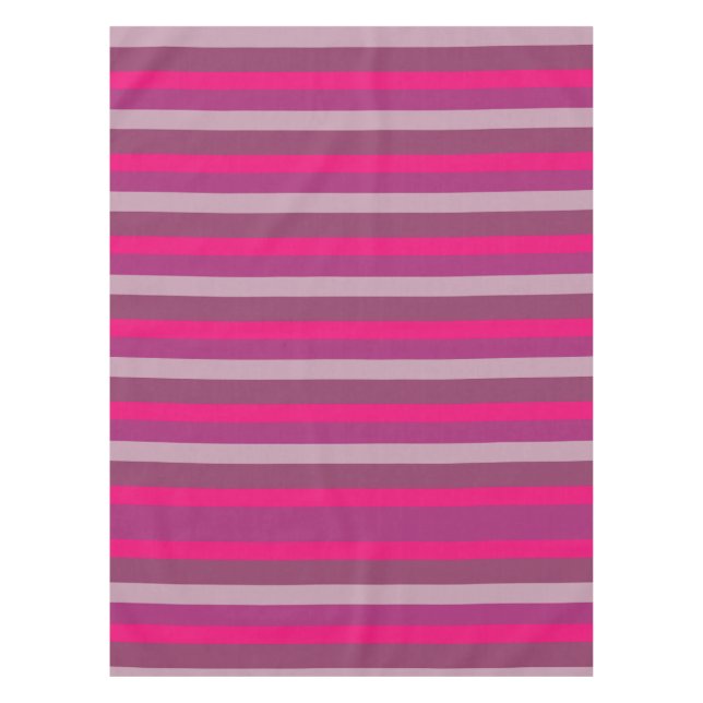 Summer Mood Pink Mauve Purple Magenta lines  Tablecloth (Front)