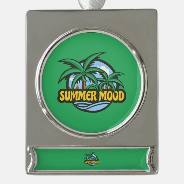 Summer Mood Silver Plated Banner Ornament (Front)