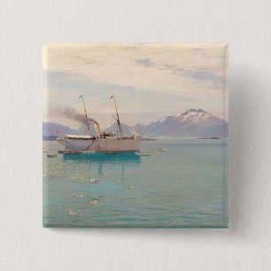 Summer Morning at Molde, 1892 15 Cm Square Badge