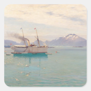 Summer Morning at Molde, 1892 Square Sticker