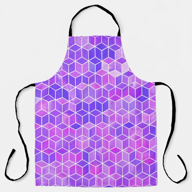 Summer Mosaic: Watercolor Cube Fusion Apron (Front)