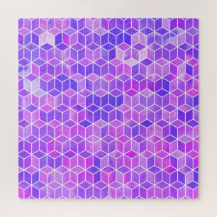 Summer Mosaic: Watercolor Cube Fusion Jigsaw Puzzle