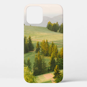 summer mountains green grass and blue sky landscap iPhone 12 case