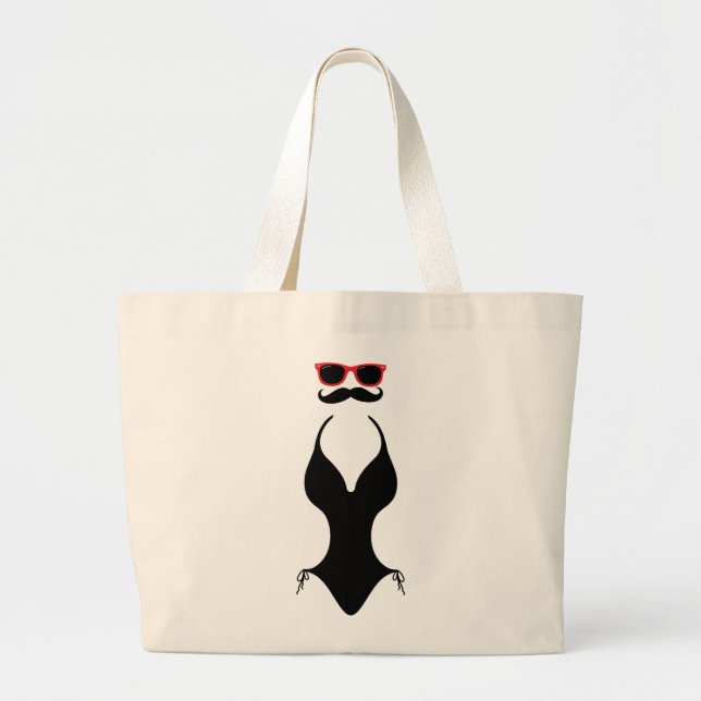 Summer Moustache Large Tote Bag (Front)