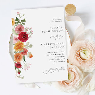 Summer Multi Colour Floral Wedding Invitation