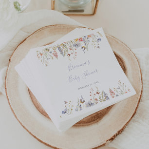Summer Multicolor Wildflower Baby Shower Napkin