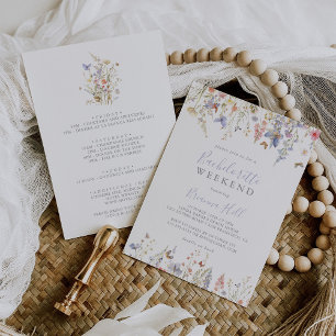 Summer Multicolor Wildflower Bachelorette Weekend Invitation