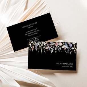 Summer Multicolor Wildflower Formal Retro Business Card