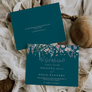 Summer Multicolor Wildflower Green Elopement Announcement