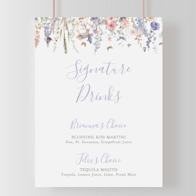 Summer Multicolor Wildflower Signature Drinks Sign (Creator Uploaded)