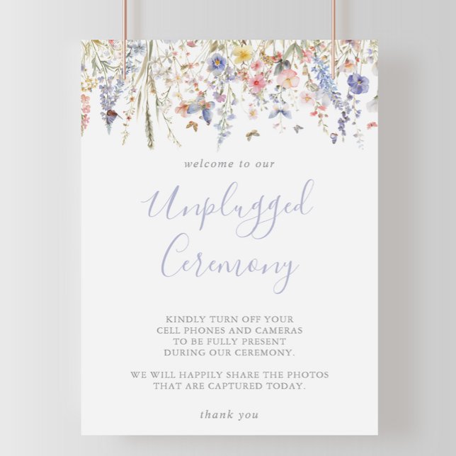 Summer Multicolor Wildflower Unplugged Ceremony  Poster (Creator Uploaded)