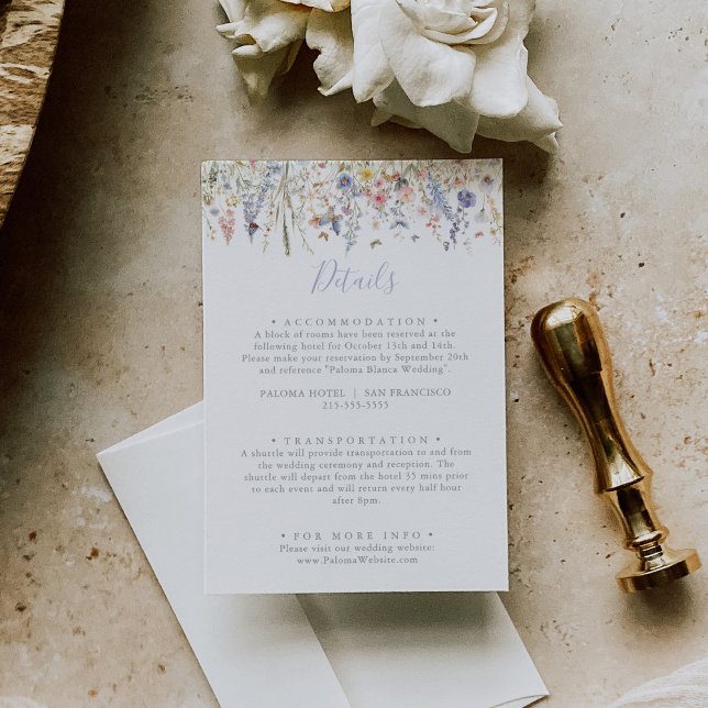 Summer Multicolor Wildflower Wedding Details Enclosure Card (Creator Uploaded)