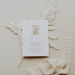 Summer Multicolor Wildflower Wedding Directions Enclosure Card