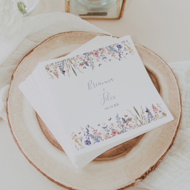 Summer Multicolor Wildflower Wedding Napkin (Creator Uploaded)