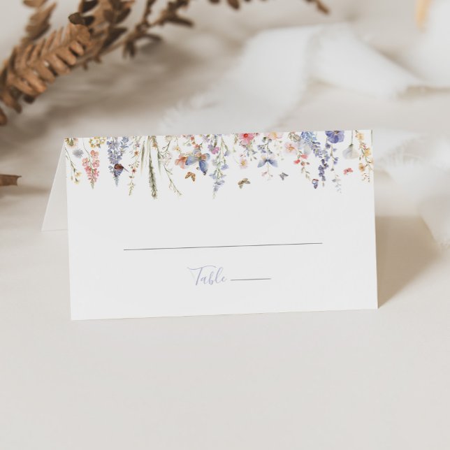 Summer Multicolor Wildflower Wedding Place Card (Creator Uploaded)