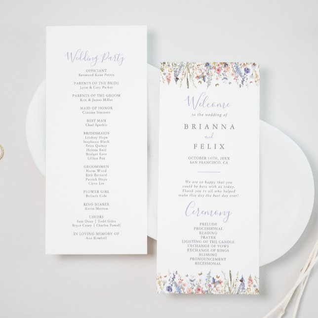Summer Multicolor Wildflower Wedding Program (Creator Uploaded)