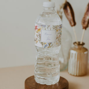 Summer Multicolor Wildflower Wedding Water Bottle Label