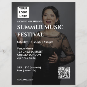 Summer Music Festival QR Code and Logo Flyer