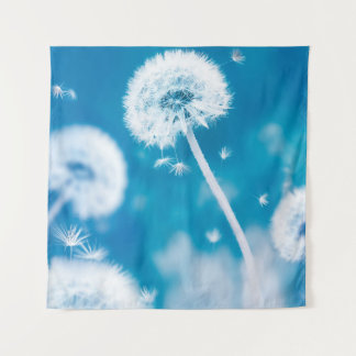 Summer natural floral background. White dandelions Tapestry