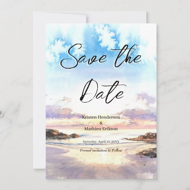 Summer Nature Beach Wedding Save The Date (Front)