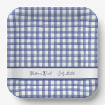 Summer Nautical Blue Gingham, Chequered July 4th
