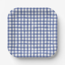 Summer Nautical Blue Gingham, Chequered July 4th