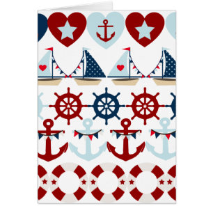 Summer Nautical Theme Anchors Sail Boats Helms