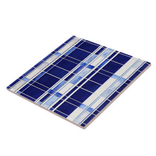 Summer Navy Blue Boat Modern Stripes Collection Ceramic Tile