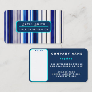 Summer Navy Blue Boat Trendy Stripes Collection Business Card