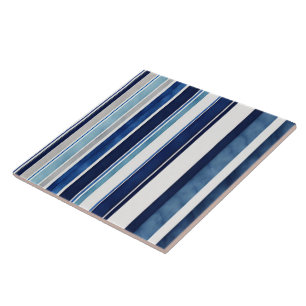Summer Navy Blue Popular Boat Stripes Collection Ceramic Tile