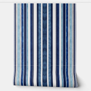 Summer Navy Blue Popular Boat Stripes Collection Wallpaper